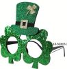 St Patricks - St Patricks glitter glasses with glitter Tophat